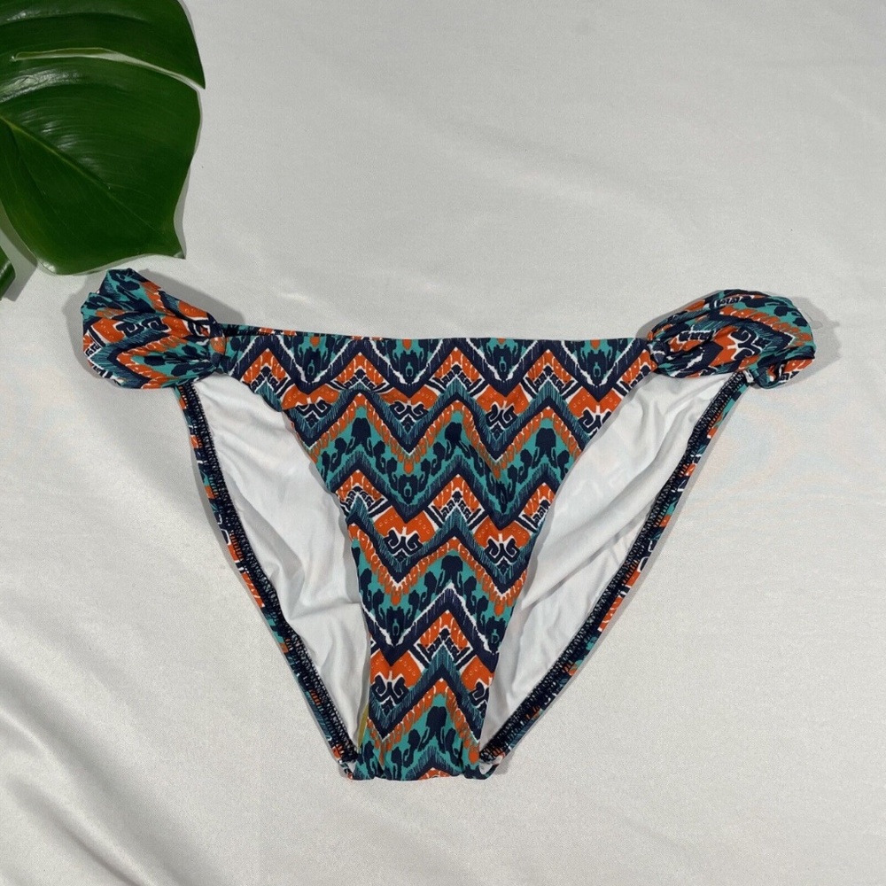 NEW ViX [ Medium ] Chevron Loop Bikini Bottom in Green/‎ Orange